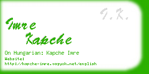 imre kapche business card